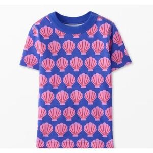 Hanna Andersson Blue Pink Seashells‎ Graphic Short Sleeve T-Shirt